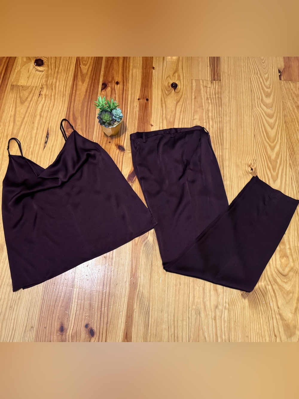 Forte Forte Italy Two Piece Silk Cowl Neck Top High Waist Pants Set Size 0/2